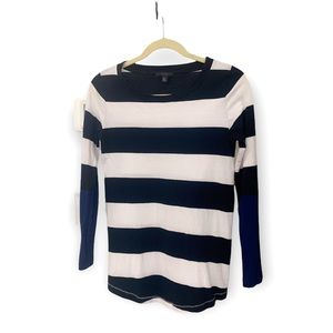 COS long sleeve colorblock shirt (black white and navy) XS